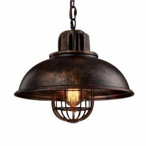 SNOGOLD Lustre Suspension Rétro en Métal E27 Luminaire Éclairage Lampe Chandelier Industriel Vintage Pendentif Lumière Rouille