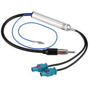 Adaptateur dantenne dautoradio st&eacute;r&eacute;o double c&acirc;ble Fakra vers Din m&acirc;le pour Audi Skoda