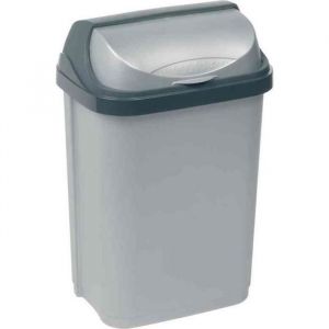 Poubelle Rasmus à Couvercle Coulissant 10 litres H 39cm Argent