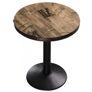 MIPAN.Mange-debout  - Table de bar haute - Table de bar exterieur - Table basse ronde - Bois - &Oslash; 60 cm - H 72cm - Style 1