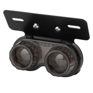 RHO- feu stop modifi&eacute; 12V Rond Moto LED Frein Feu Arri&egrave;re Feu Arri&egrave;re Accessoire Universel Modifi&eacute; (Lentille Fum&eacute;e)