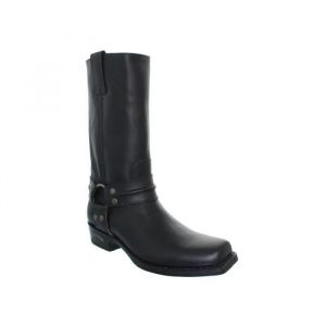 Santiags - SENDRA - Ref 02798 - Cuir de vachette - Talon carré - Noir