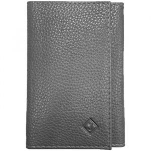 Porte papier voiture cuir souple format 3 volets compact carte grise permis identité assurance crédit -Gris-LOLUNA®