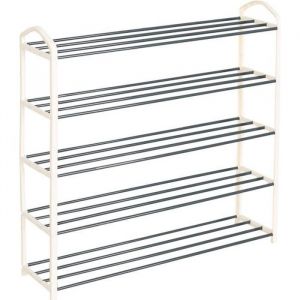 WOLTU Etagère à chaussures de 5 étages Meuble à chaussure pour 20 paires de chaussures  Tube en acier79*19.5*79cm Crème
