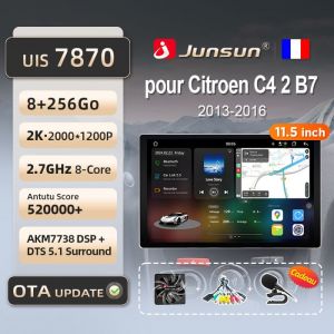 Junsun 8Go 256Go 11.5 4G WIFI adaptateur autoradio pour Citroen C4 2 B7 2013-2016 accessoire autoradio android voiture carplay GPS