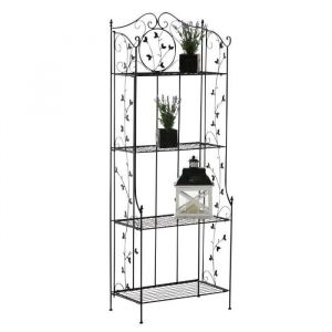 Etagère en fer forgé Arona - CLP - Elégance - Chic - Noir - 158 x 33 x 60 cm