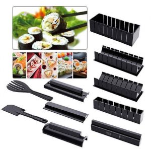 Sushi Maker Kit C® 10 pièces Sûr et durable Machine à rouler les sushis DIY Préparation de Sushi Set ABS+PP Sushi Maker Kit Complet