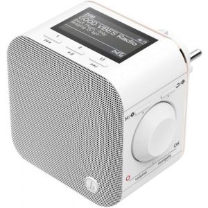 Prise Radio Dab+/Dab Radio Numérique Petite(Prise Radio Avec Dab/Dab Plus/Fm/Bluetooth/Aux In 35 MmÉcran 5 CmRadio-RéveilBlanc