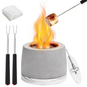 Chemin&eacute;e de Table - ZGEER - B&eacute;ton - &Eacute;thanol - Design Minimaliste - Int&eacute;rieur/Ext&eacute;rieur