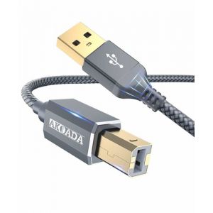 Câble dimprimante USB 6 m Câble scanner USB A vers USB B 2.0 Pour imprimante HPCanonDellEpsonLexmarkXeroxBrother etc Gris