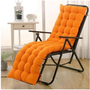 Coussin de Chaise Longue - Orange - Coussin &Eacute;pais pour Chaise Fauteuil Transat - Meuble de jardin - Relaxation
