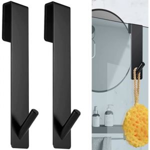 Crochet Pour Paroi De Douche Lot De 2 Pcs Crochet De Douche En Acier Inoxydable Crochets De Porte De Douche - Noir