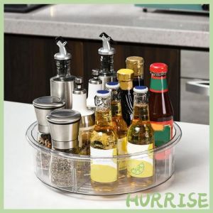 Garosa Plateau tournant de stockage Plateau Tournant de Rangement Transparent Plateau Organisateur D&eacute;pices pour meuble rangement