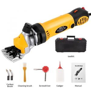 Tondeuse Electrique Mouton 900W Tondeuse &agrave; Moutons Machine avec 6 Vitesses R&eacute;glablesMachine de Cisaillement ProfessionnelleJaune