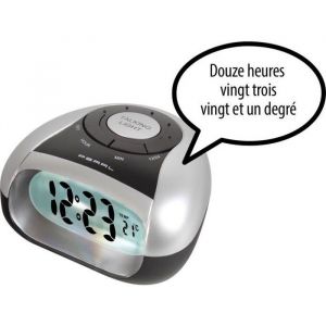 Réveil numérique parlant avec thermomètre - PEARL - LCD - Rétroéclairé - Vert - Décompte