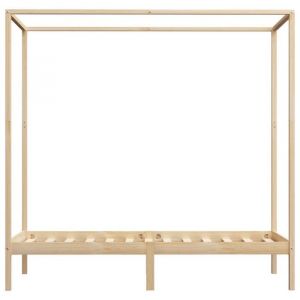 CLOUD - Cadre de lit bois - Lit chambre - &agrave; baldaquin - pour filles sans matelas - bois massif 100x200 cm - LV3766