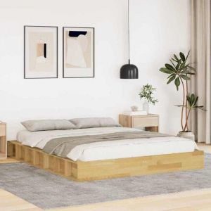 CHIC Lit adulte2 places - 160x200 cm Structure/Cadre de lit 160x200 cm Bois massif de ch&ecirc;ne #Sara85755