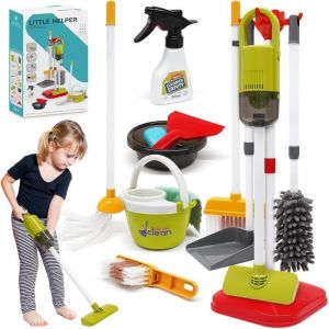 Aspirateur Enfant Qui Aspire Vraiment 14 Pièces Kit Menage Enfant Aspirateur Enfant Jouet 15 × 56 cm Jouet pour partir de 3 Ans