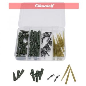 Kit de boutons-pression pivotants pour mat&eacute;riel de p&ecirc;che &agrave; la carpe 80 pi&egrave;ces &eacute;merillons de p&ecirc;che &agrave; la carpe &agrave; changement rapide