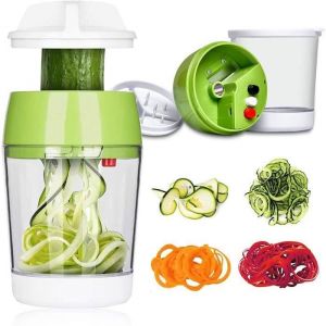 Coupe Légumes Spirale avec Boîte5 en 1 Spiraliseur de Légumes Spiralizer Legume Spaghetti Trancheuse pour Légumes