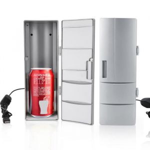 Mini Réfrigérateur Portable USB - VVIKIZY - Compact - 350-600mL - Voyage Bureau Voiture - Gris