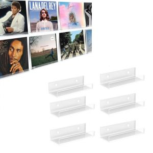 Etagère murale pour disques vinyles 6 pcs en acrylique transparente étagère pour livres denfants étagère murale flottante - 7in