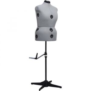 LEXLIFE Mannequin de Couture Réglable Femme Avec 13 Molettes de Précision - 44 à 50 L Taille Ajustable Idéal pour Couture - Gris