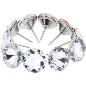 Lot de 20 Clous de Tapissier en Cristal de Diamant Dia-25mm pour Canap&eacute; T&ecirc;te de Lit Bouton &agrave; CoudreD&eacute;coration Murale BancDivan