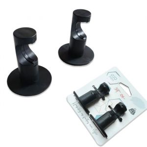 Supports adhésifs pour barre de rideaux diamètre 20 mm couleur noir