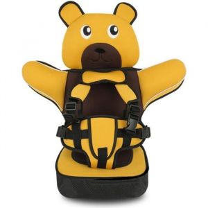 Enfant Siège Auto Siège Rehausseur Siège de Voiture Coussin de Chaise Haute pour Enfants Jaune