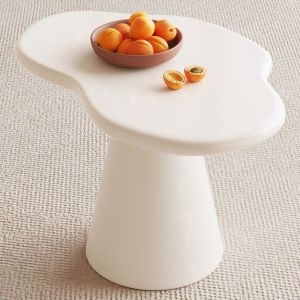 Table d&rsquo;appoint design moderne blanche style scandinave &ndash; Table basse d&eacute;co pour salon ou chambre