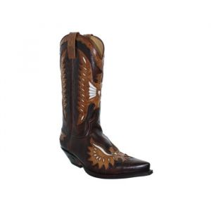 Santiags Hommes Sendra - Cuir Noir - Ref 26371 - Haute Tige - Talon Carré