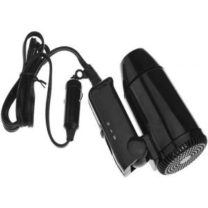 Sèche-cheveux voiture 12V Sèche-cheveux compact pliable Voyage Camping Sèche-cheveux Allume-cigare Chargeur