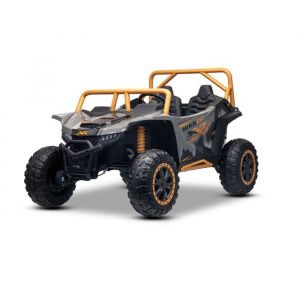 4x4 Voiture &eacute;lectrique Buggy Arctic CAT XXL 24V grise 2 places roues EVA souples batterie lithium MP3/Bluetooth sous licence