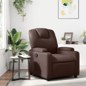 Bonne qualit&eacute; - Fauteuil inclinable Marron Similicuir74x88x97 cm Relaxation - Scandinave DECO M4151915