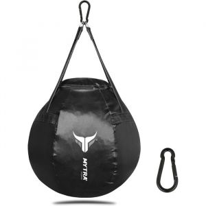 Sac de Frappe Rond Wrecking Ball Vide - Mytra Fusion - Sac de Boxe Non Rempli - Entraînement Uppercut - MMA Kickboxing - Noir