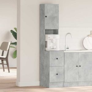 Moderne Meuble Colonne de cuisine - Armoire de Cui Armoire de cuisine Gris 35x50x180 cm - bois ding&eacute;nierie 91740