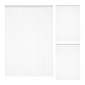 Rideau fils lot de 3 rideau de porte ou fenêtre 145 x 245 rideau spaghetti pour tringle peut être raccourci blanc