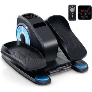 GYMAX P&eacute;dalier Jambe d&rsquo;Exercice avec Roues & T&eacute;l&eacute;commande - Mini V&eacute;lo d&rsquo;Appartement - 2 Modes Manuel & &Eacute;lectrique - 3 Vitesses