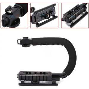 Support de poign&eacute;e de stabilisateur vid&eacute;o en forme de C pour cam&eacute;ra SLR DV - Super Grip - Noir