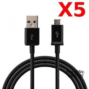5X C&acirc;ble Micro USB Synchro amp  Charge Blanc pour Samsung J3 - J5 - J7 2015-2016-2017 Noir PACK X5 Couleur :