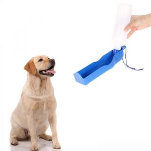 Bouteille deau boisson pour Chien 500ml Portable Animaux Voiture Voyage Randonnée Promenade en Plein Air 26 * 6.7 * 6.5 cm bleu