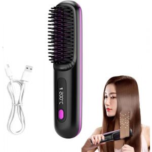 2024 Le nouveau Noir Brushe Blyss Lisseur Sans Fil Lisseur Sans Fil Brosse Lissante Sans Fil Brusho Hair ProBrosse &agrave; Lisser