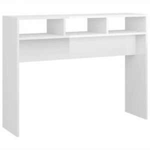 &ldquo;Winter SaleTOP Table &agrave; caf&eacute; Blanche - Table console Blanche brillant 105x30x80cm - bois ding&eacute;nierie PRO68484