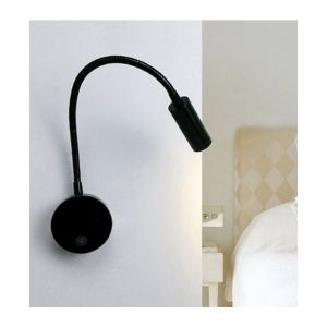 Liseuse de chevet LED 3W Liseuse LED Cygne flexible (Noir) Applique murale Liseuse LED avec interrupteur Blanc chaud 3000K Moderne