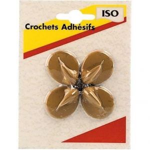 Crochet adhésif ovale céramique - mini - lot de 4 - crème