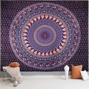 Mandala Tenture Murale Tapisserie Bohème Psychédélique Constellation Paon Mystique Tapisserie Nature Pour Décorations 200x150cm