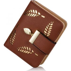 Porte Monnaie Femme Porte-Monnaie en Cuir Bifold Wallet en Cuir en Cuir Porte-Cartes en Cuir Porte-Monnaie en Cuir Marron