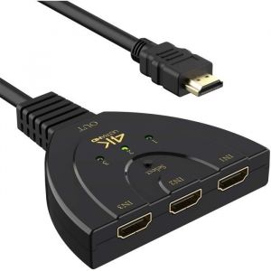 HDMI Switch 4K, Commutateur HDMI 3 Port Switcher HDMI Sélecteur Splitter Manuel,3 Entrées à 1 Sortie HDMI Switcher,Full HD1080p[247]