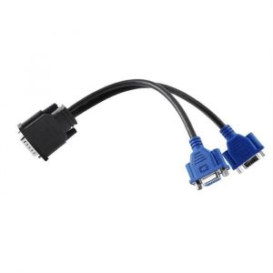 C&acirc;ble adaptateur DMS-59 - Tonysa - C&acirc;ble VGA double - R&eacute;duit la perte de transmission - 25 cm - Noir